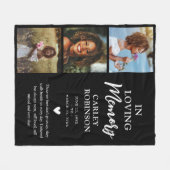 Ter liefdevolle herinnering 3 Foto-herdenkingsteke Fleece Deken (Voorkant (Horizontaal))