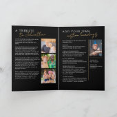 Ter liefdevolle herinnering 5-Foto Elegant Herdenk Kaart (Binnen)