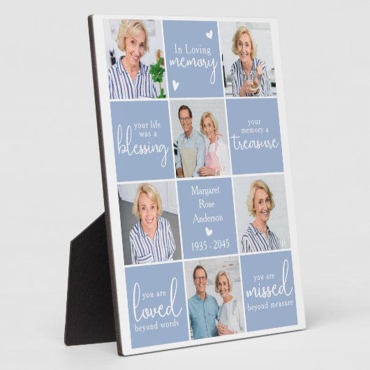 Ter liefdevolle herinnering 6 foto collage aangepa fotoplaat (Zijkant)