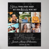 Ter liefdevolle herinnering | 6 foto collage rouwd poster (Voorkant)