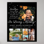 Ter liefdevolle herinnering | 6 foto collage rouwd poster (Voorkant)