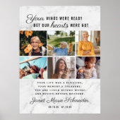 Ter liefdevolle herinnering | 6 foto collage rouwd poster (Voorkant)