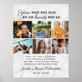 Ter liefdevolle herinnering | 6 foto collage rouwk poster (Voorkant)