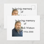 Ter liefdevolle herinnering aan naam jaar foto mod briefkaart (Voorkant / Achterkant)