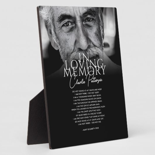 Ter liefdevolle herinnering Aangepaste tekst en fo Fotoplaat (Zijkant)