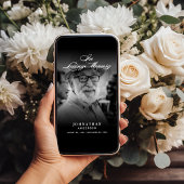 Ter liefdevolle herinnering Elegant Schrift 2-Foto Aankondiging