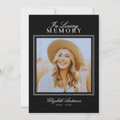Ter liefdevolle herinnering Elegant Schrift & Foto Kaart (Voorkant)