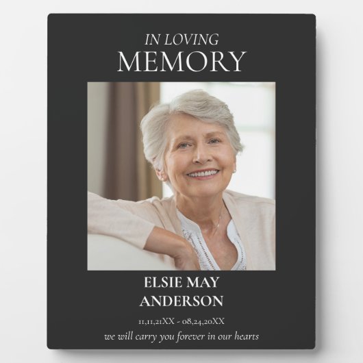 Ter liefdevolle herinnering elegante foto fotoplaat (Voorkant)