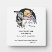 Ter liefdevolle herinnering Engel – Naam naar keuz Fotoplaat (Voorkant)