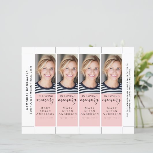 Ter liefdevolle herinnering Foto-herdenkingsbladwi (Staand voorkant)