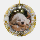 Ter liefdevolle herinnering | Foto huisdier-herden Keramisch Ornament (Achterkant)