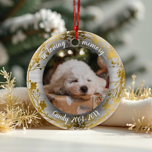 Ter liefdevolle herinnering | Foto huisdier-herden Keramisch Ornament