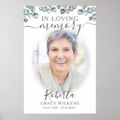 Ter liefdevolle herinnering Foto Script Eucalyptus Poster (Voorkant)