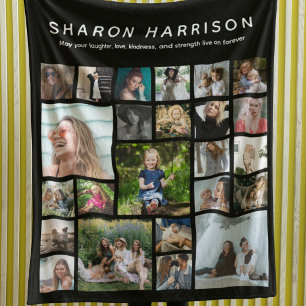 Ter liefdevolle herinnering   Fotocollage-herdenki Fleece Deken