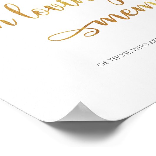 Ter liefdevolle herinnering goud 8x10 huwelijksbor poster (Hoek)