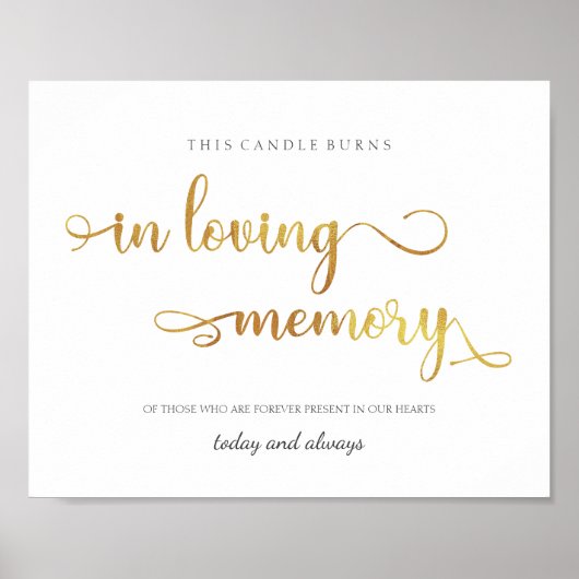 Ter liefdevolle herinnering goud 8x10 huwelijksbor poster (Voorkant)