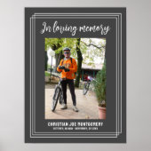 Ter liefdevolle herinnering Grey Foto Begrafenis Poster (Voorkant)