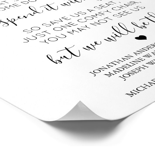 Ter liefdevolle herinnering Hemel Gedicht Trouw He Poster (Hoek)