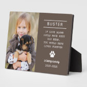 Ter liefdevolle herinnering Hond Foto Donkerbruin Fotoplaat (Zijkant)