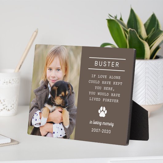 Ter liefdevolle herinnering Hond Foto Donkerbruin Fotoplaat