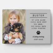 Ter liefdevolle herinnering Hond Foto Grijs Fotoplaat (voorkant)
