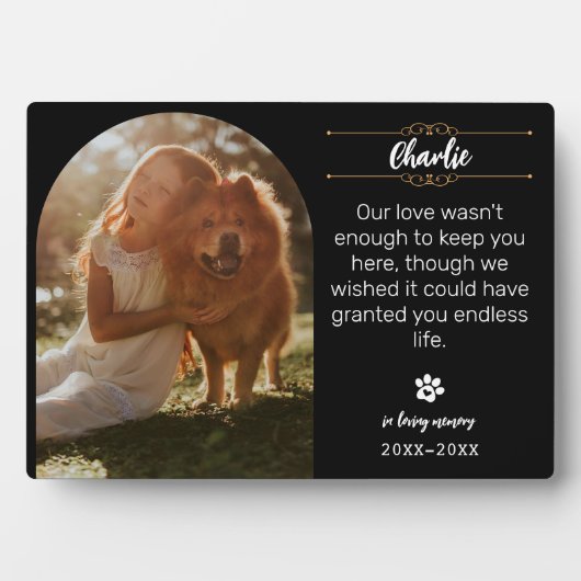 Ter liefdevolle herinnering Hond Foto Herdenking Fotoplaat (voorkant)