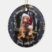 Ter liefdevolle herinnering | Hond Foto Huisdier H Keramisch Ornament (Links)