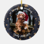 Ter liefdevolle herinnering | Hond Foto Huisdier H Keramisch Ornament (Achterkant)