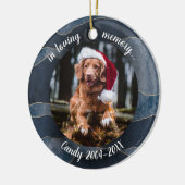 Ter liefdevolle herinnering | Hond Foto Huisdier H Keramisch Ornament (Links)