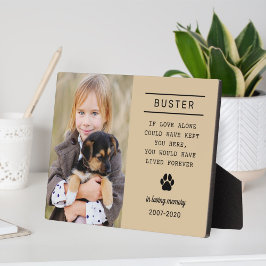 Ter liefdevolle herinnering Hond Foto Tan Fotoplaat