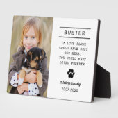 Ter liefdevolle herinnering Hond Foto Wit Fotoplaat (Zijkant)