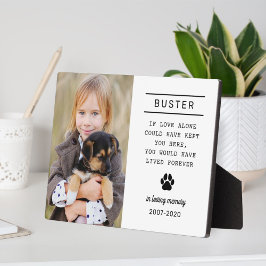Ter liefdevolle herinnering Hond Foto Wit Fotoplaat