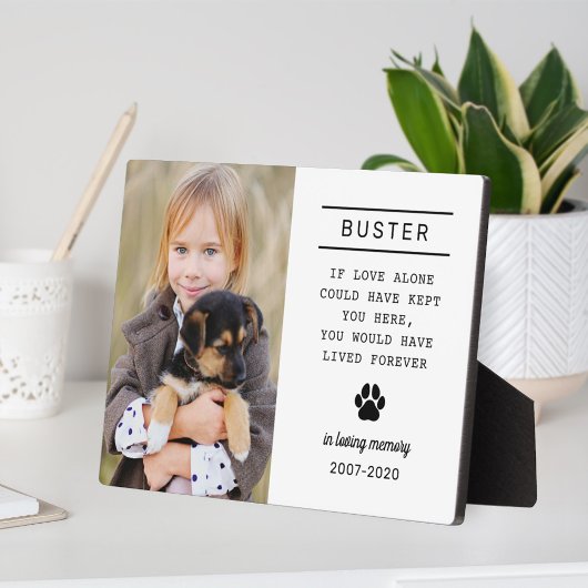 Ter liefdevolle herinnering Hond Foto Wit Fotoplaat