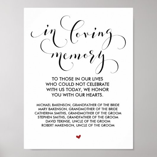 Ter liefdevolle herinnering Huwelijksherdenking Ta Poster (Voorkant)