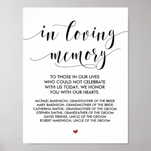 Ter liefdevolle herinnering Huwelijksherdenking Ta Poster (Voorkant)