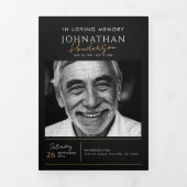 Ter liefdevolle herinnering Modern 2-foto's Elegan Drieluik Programma (Cover)