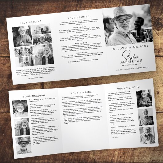 Ter liefdevolle herinnering Modern minimalistisch  Drieluik Programma