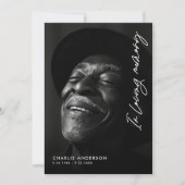 Ter liefdevolle herinnering Modern schrift 2-foto  Bedankkaart (Voorkant)