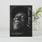Ter liefdevolle herinnering Modern schrift 2-foto  Bedankkaart (Staand voorkant)