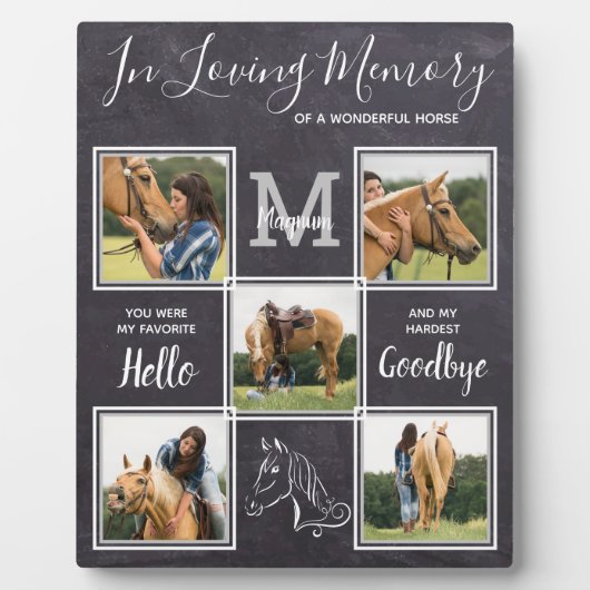 Ter liefdevolle herinnering Persoonlijk paard memo Fotoplaat (Voorkant)