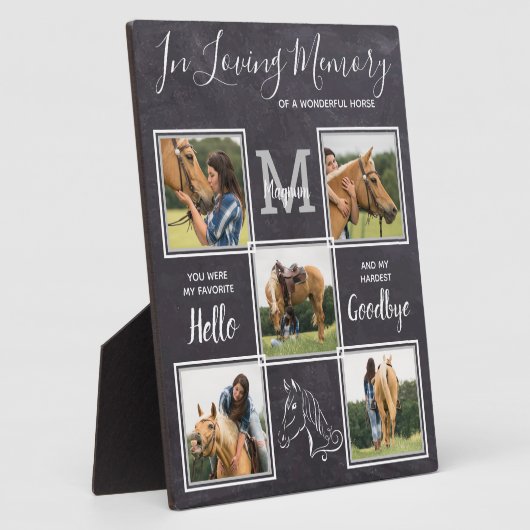 Ter liefdevolle herinnering Persoonlijk paard memo Fotoplaat (Zijkant)