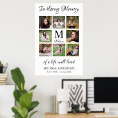 Ter liefdevolle herinnering Persoonlijke foto rouw Poster (Thuiskantoor)