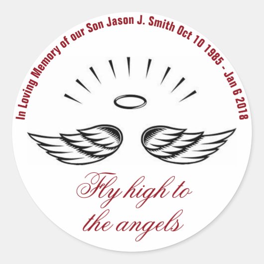 Ter liefdevolle herinnering ronde sticker (Voorkant)