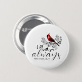 Ter liefdevolle herinnering: Rood Kardinaal Ronde Button 5,7 Cm (Voorkant /achterkant)