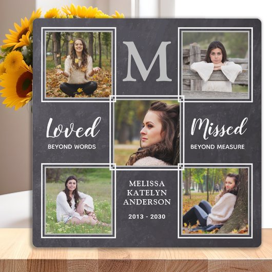 Ter liefdevolle herinnering Unieke fotocollage-her Fotoplaat