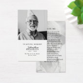 Ter liefdevolle herinnering Zwart & Wit 2-foto geb Visitekaartje (Bureau)