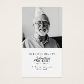 Ter liefdevolle herinnering Zwart & Wit 2-foto geb Visitekaartje (Voorkant)