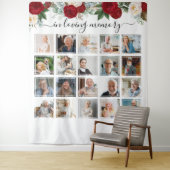 Ter nagedachtenis 20 Foto Rode Bloemstuk Herdenkin Wandkleed (In situ)