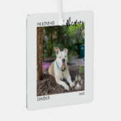 Ter nagedachtenis 2 foto's huisdier-herdenkingspoo metalen ornament (Voorkant Rechts)