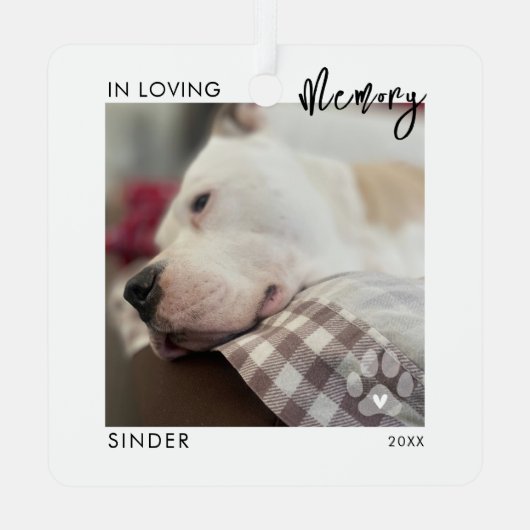 Ter nagedachtenis 2 foto's huisdier-herdenkingspoo metalen ornament (Achterkant)